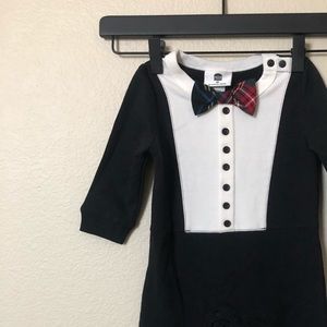 Cotton romper tuxedo